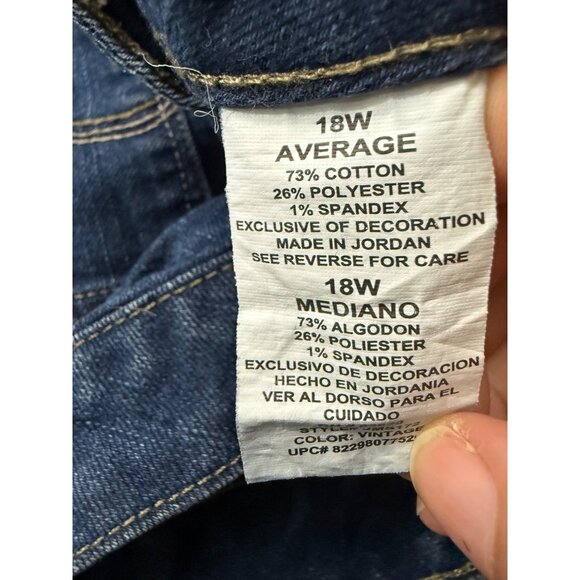 Just My Size Jeans Womens Plus Size 18W Average Blue High Rise Straight Leg - Picture 4 of 4